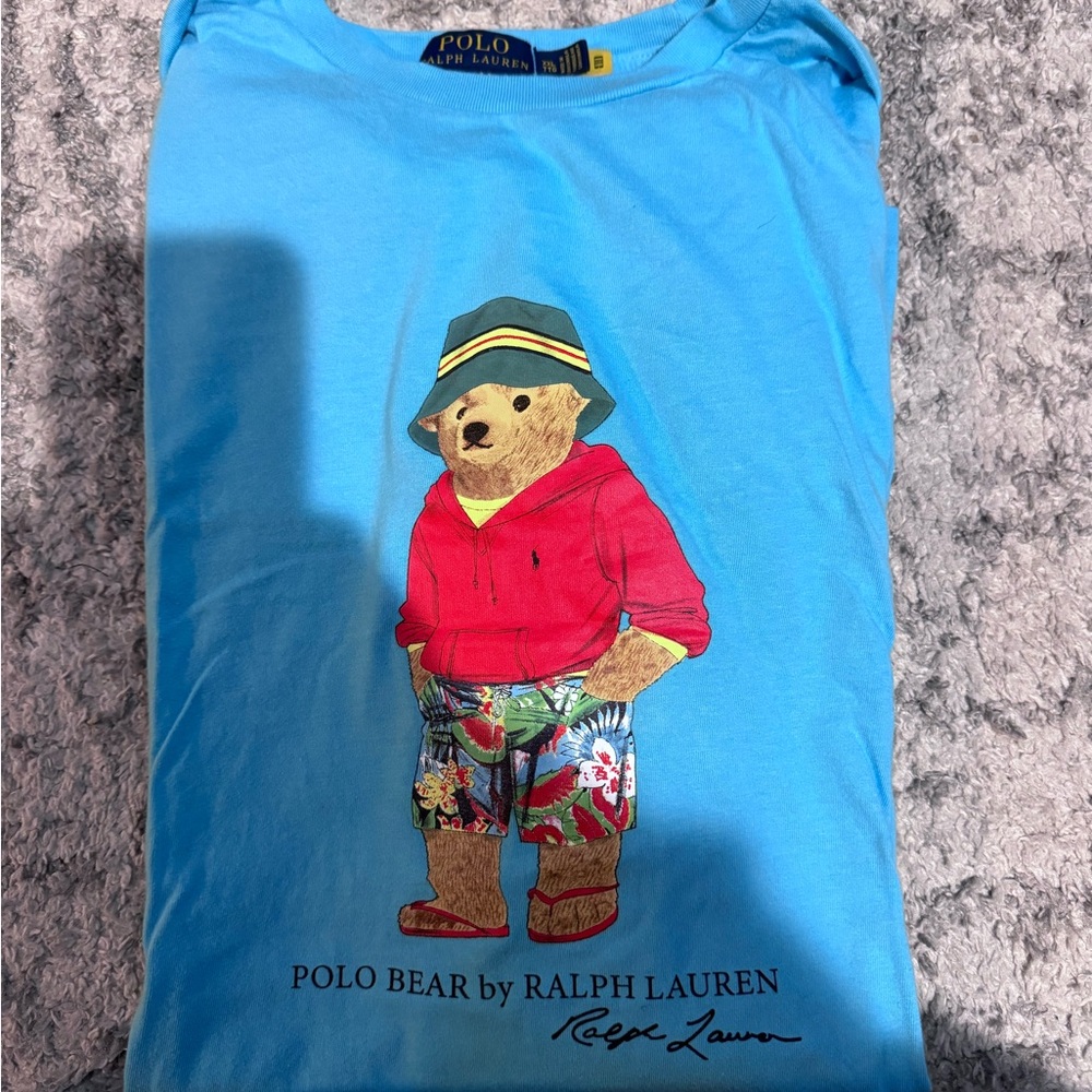 Polo by Ralph Lauren Blue Tee with Polo Bear Graphic